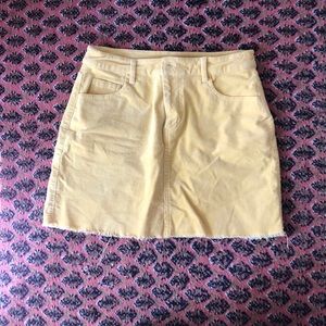 Yellow corduroy skirt